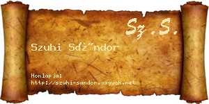 Szuhi Sándor névjegykártya