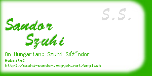 sandor szuhi business card